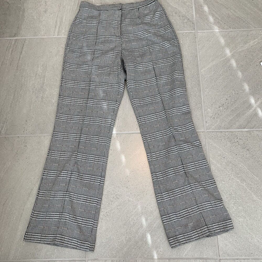 Tahari Houndstooth Plaid Womens Straight Leg Work Pants Slacks Size 10  NWT